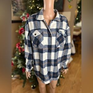 HFX Plaid Button-Up Jacket size M